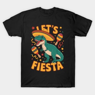 T Rex Cinco De Mayo Tyrannosaurus Dinosaur Lets Fiesta T-Shirt